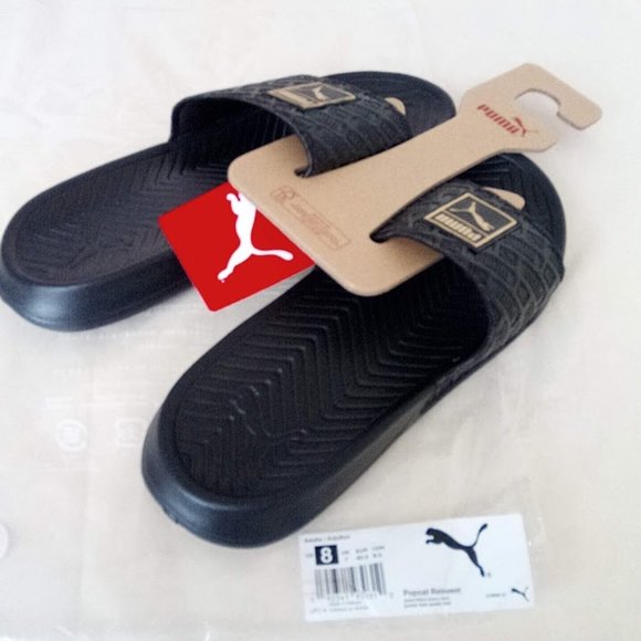 New Puma Popcat Black Slides Slippers US 8 - Picture 4 of 15